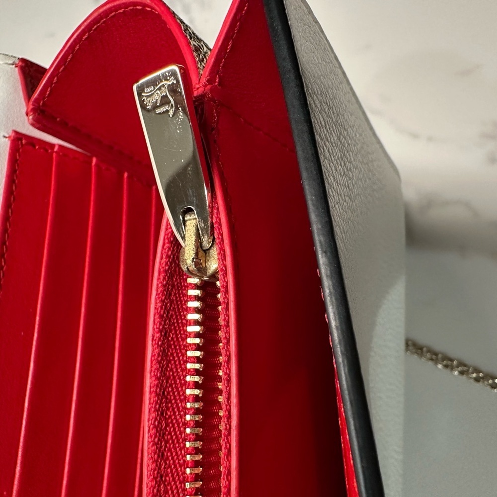 Christian Louboutin Paloma Silver and Gold Studded Clutch Shoulder Bag - Picture 15 of 16